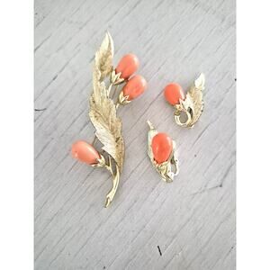 Vintage Sarah Coventry Bittersweet Berries Brooch and Clip Earrings Set